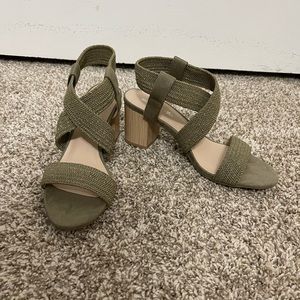 Wedged strapped heels